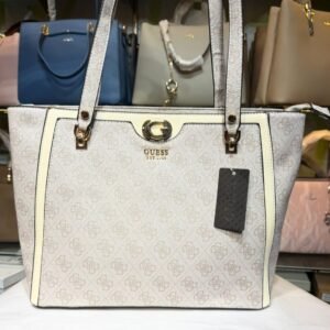 beige logo orlina noel tote bag