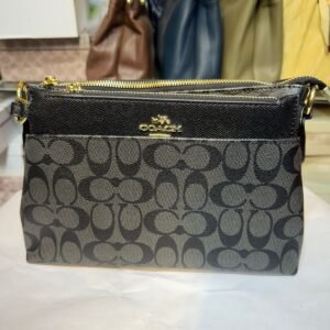 Coach Women's Signature Pvc Pop Pouch Brown/Black - One Size